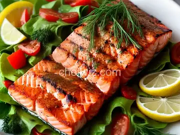 Grilled Salmon with Lemon-Dill Sauce