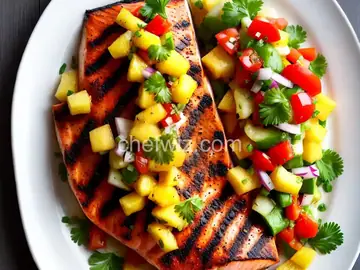 Grilled Salmon with Pineapple Salsa