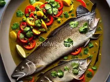 Grilled Salt-and-Pepper Black Bass with Curry Verde
