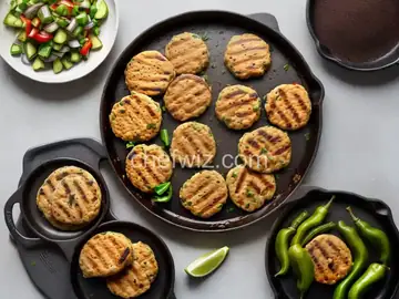 Grilled Sausage Patties with Peppers and Onions