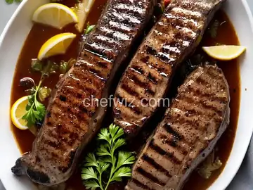 Grilled Shell Steaks with Garlic and Parsley Oil