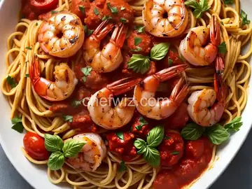 Grilled Shrimp with Fresh Tomato Sauce and Angel Hair Pasta