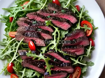 Grilled Skirt Steak and Arugula Salad with Roquefort and Catalina Dressing