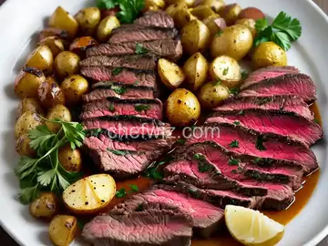 Grilled Skirt Steak with Roasted Potatoes