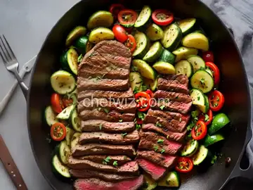 Grilled Steak and Zucchini