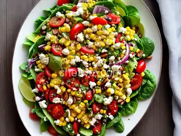 Grilled Summer Salad with Corn, Peppers and Chili-Lime Dressing