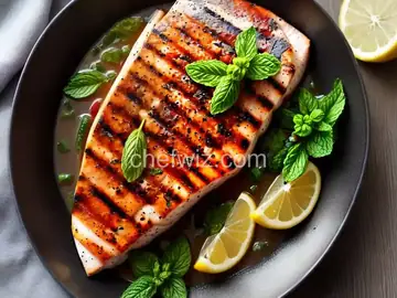 Grilled Swordfish with Lemon, Mint and Basil