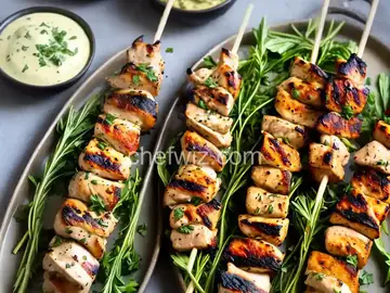 Grilled Tarragon-Mustard Chicken Skewers Recipe