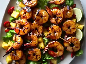 Grilled Teriyaki Shrimp and Pineapple Skewers