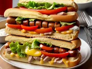 Grilled Triple-Decker Hot Dog Sandwich