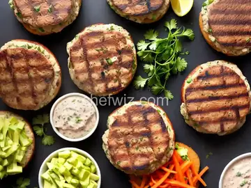 Grilled Tuna Burgers with Spicy Mayo