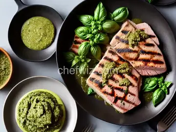 Grilled Tuna With Basil Pesto