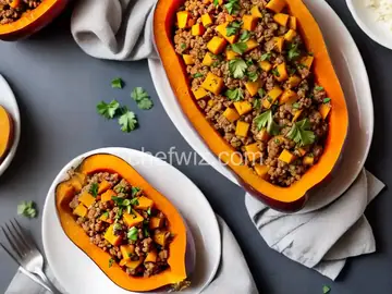 Ground Beef-Stuffed Butternut Squash