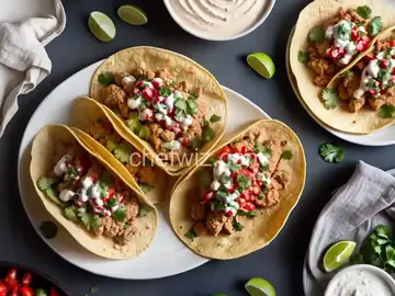 Ground Chicken Tacos with Creamy Salsa