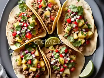 Ground Pork Tacos with Pineapple Salsa
