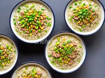 Ground Pork and Corn Congee (Chinese Rice Porridge) Recipe