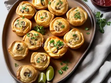 Gruyere-Mushroom Puff Pastry Bites