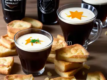 Guinness and Onion Soup with Irish Cheddar Crouton