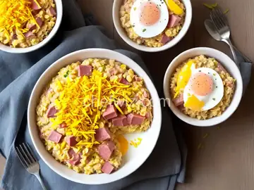 Ham, Egg and Cheese Oatmeal