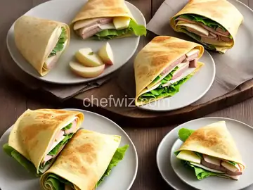 Ham, Swiss and Apple Wraps