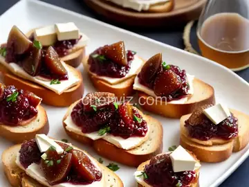 Ham and Brie Crostini with Fig Jam