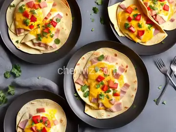 Ham and Cheese Breakfast Tortillas