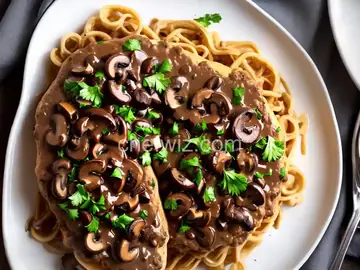 Hamburger Steaks with Creamy Mushroom Gravy