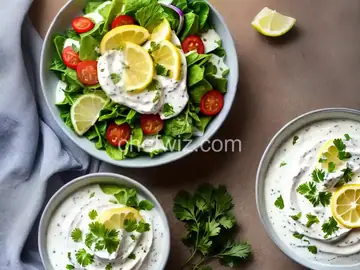 Hand Salad With Yogurt-Lemon Dressing