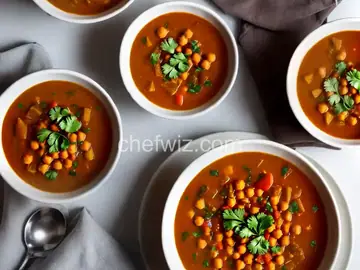 Harira (Spiced Moroccan Vegetable Soup With Chickpeas, Cilantro, and Lemon)