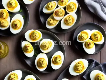 Harissa Deviled Eggs