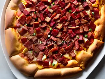 Hawaiian Pizza With Barbecue Sauce and Beef Bacon