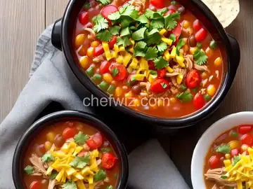 Healthier Slow Cooker Chicken Taco Soup