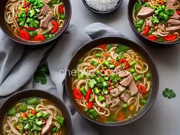 Healthy 40-Minute Pork, Pepper and Rice Noodle Soup