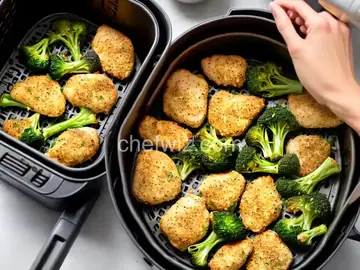 Healthy Air Fryer Parmesan Chicken with Broccoli