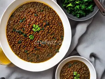 Healthy Braised Lentils with Kale