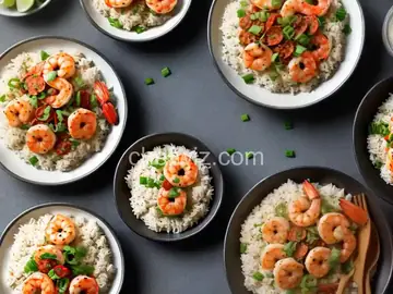 Healthy Rice Cooker Garlic Shrimp with Chorizo
