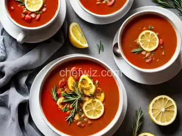 Hearty Tomato Soup with Lemon and Rosemary