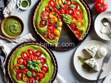Heirloom Tomato Tart with Pesto and Mozzarella
