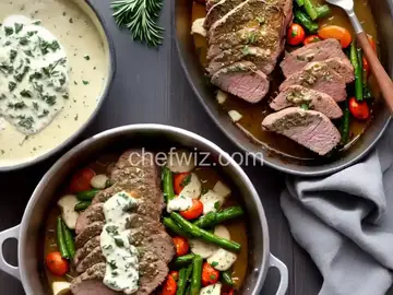 Herb and Garlic Roast Tenderloin with Creamy Horseradish Sauce