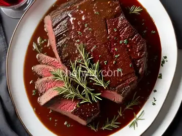 Herbed Prime Rib Roast with Red Wine Sauce