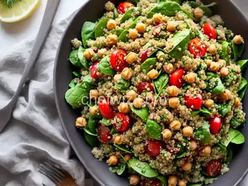 Herbed Quinoa & Chickpea Salad with Lemon-Tahini Dressing