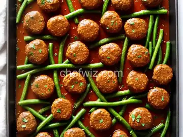 Herby Sheet-Pan Meatballs With Green Beans