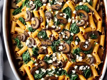 Herby Spinach and Mushroom Baked Ziti