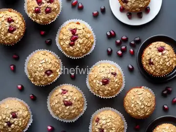 High-Fiber Pomegranate-Oatmeal Muffins