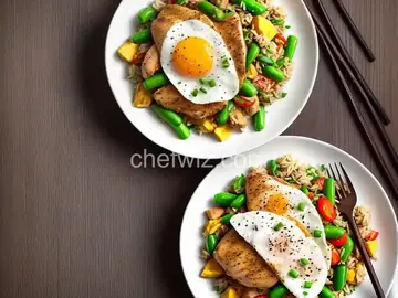 High Protein Chicken & Egg Fried Rice