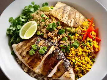 Hispanic Tilapia and Rice Bowl