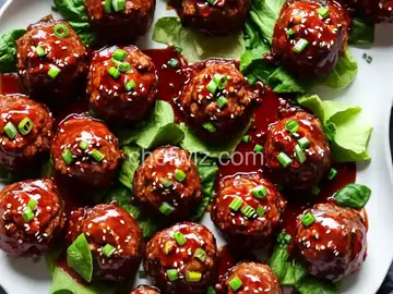 Hoisin-Glazed Pork Meatball Lettuce Cups