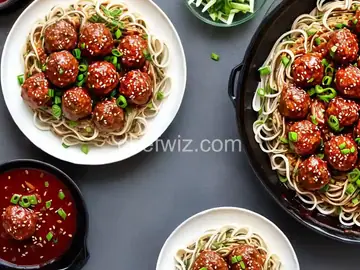 Hoisin-Turkey Meatballs With Glass Noodles