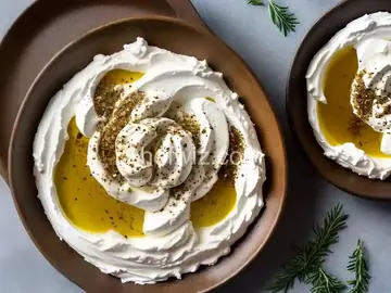 Homemade Labneh with Olive Oil and Za'atar