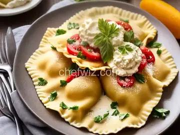 Homemade Ravioli with Ricotta Cheese Filling